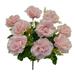 Blush Pink Rose with Eucalyptus 19in Artificial Polysilk Faux Greenery Fake Flower Bush for Craft Home Garden Outdoor Bouquet Arrangement Ceremony Wedding Arch Floral Wall Aisle Decor (Pink One each)