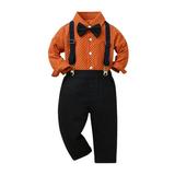 TOWED22 Baby Boy Outfits Suits Formal Clothes Sets Toddler Boys Long Sleeve T Shirt Tops Pants Child Kids (Red 12-18 M)