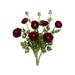 Wine Red Chamallow Ranunculus 19in Artificial Polysilk Faux Fake Flower Bush for Craft Home Garden Outdoor Bouquet Arrangement Ceremony Wedding Arch Floral Wall Aisle Decor (Burgundy Set of 2)