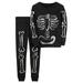 Youmylove Two Piece Girls Outfits Toddler Kids Boys Girls Outfit Bone Prints Long Sleeve Tops Pants 2Pcs Set Outfits