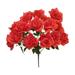 Candy Apple Red Rose 22in Artificial Polysilk Faux Fake Open Bloom Flower Bush for Craft Home Garden Outdoor Bouquet Arrangement Ceremony Wedding Arch Floral Wall Aisle Decor (Red Set of 2)