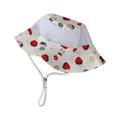 Thaisu Toddler Summer Bucket Hat Sun Protection Wide Brim Mesh Beach Hat Strawberry Print Fisherman Hat