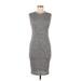 Casual Dress - Sheath: Gray Marled Dresses - Women's Size Medium