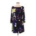 Style&Co Casual Dress - Shift: Purple Print Dresses - Women's Size Medium