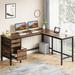 17 Stories Rocchetto L-Shape Desk Wood/Metal in Black | 29.53 H x 59.06 W x 55.12 D in | Wayfair 1AE7073B1EFF4389A53E3C4B4A14B0FE