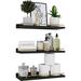 Latitude Run® Kinnu 3 Piece Floating Shelf Glass/Metal in Black | 6 H x 15.7 W x 1.5 D in | Wayfair 26DF3F348112462B86BD412E54713684