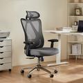 Inbox Zero Lajace High Back Mesh Ergonomic Office Task Chair w/ Adjustable Headrest, Armrest, Lumbar Support Upholstered/Mesh in Gray | Wayfair