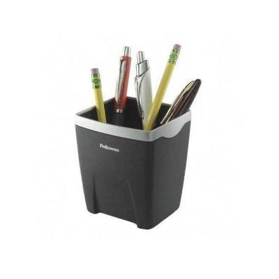 Fellowes Office Suites Pencil Cup - 4.25 x 3.12 x 3.12 - 1 Each - Black, Silver