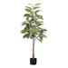 Artificial Plant, 52" Tall, Rubber Tree, Indoor, Faux, Fake, Floor, Greenery, Potted, Real Touch, Decorative, Green Leaves