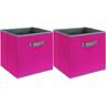 Je Cherche Une Idee - Cube de rangement coloré 30 x 30 cm (Lot de 2)