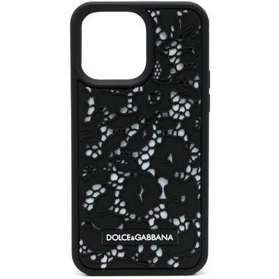 Floral Logo-Patch Iphone Pro Max Case - Black - Dolce & Gabbana Cases