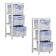 Casaria 3 Tier Woven Polyrattan Wicker Basket Storage Unit Paulownia Wood Drawer Shelf Chest Bedroom Bathroom White Blue