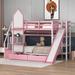 Harper Orchard Kerman Bunk Bed w/ Drawers Wood in Pink | 75.4 H x 73.4 W x 110 D in | Wayfair 6DCA84FC926146189253BC103F6525A6