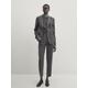 Grey Cool Wool Blend Suit Blazer - Dark Grey - 16 - Massimo Dutti - Women