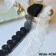 4CM Wide White Black Polyester Lace Fabric Floral Embroidered Fringe Ribbons Collar Trim Curtains