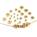 20pcs Stainless Steel Flat Disc Spacer Beads Plated Gold Blank Round Loose cylinder Beads for