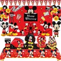 Red Mickey Mouse Kid Birthday Party Decoration Balloon Tableware Cup Plate Napkin Gift Bag Baby