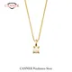 CANNER 925 Sterling Silver 18k Gold Plated Opal Ladies Wedding Necklace Clavicle Chain Necklaces for