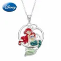 Disney die kleine Meerjungfrau Ariel Halskette Cartoon Prinzessin Anime Figuren Anhänger Edelstein