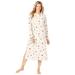 Plus Size Women's Long-Sleeve Henley Print Sleepshirt by Dreams & Co. in Ivory Winter Deer (Size 5X/6X) Nightgown