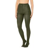 Plus Size Women's Opaque Tights by Comfort Choice in Olive (Size 1X)