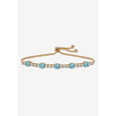 Women's 1.60 Cttw. Birthstone And Cz Gold-Plated Bolo Bracelet 10" by PalmBeach Jewelry in December