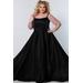 One More Dance Formal Dress A-line Satin Dress Black 14