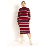 Plus Size Women's Striped Turtleneck Sweater Dress by ELOQUII in Off Campus Stripe Pi (Size 14/16)