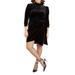Plus Size Women's Velvet Mini Dress with Wrap Skirt by ELOQUII in Totally Black (Size 18)