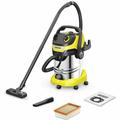 Kärcher WD 5 S V-25/5/22 wet dry vacuum cleaner, flat filter, removable filter cassette, automatic filter cleaning, filter bags, 1100W, 25l stainless steel container, Black/Yellow, 2.2 m hose
