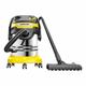 Kärcher WD 5 S V-25/5/22 wet dry vacuum cleaner, flat filter, removable filter cassette, automatic filter cleaning, filter bags, 1100W, 25l stainless steel container, Black/Yellow, 2.2 m hose