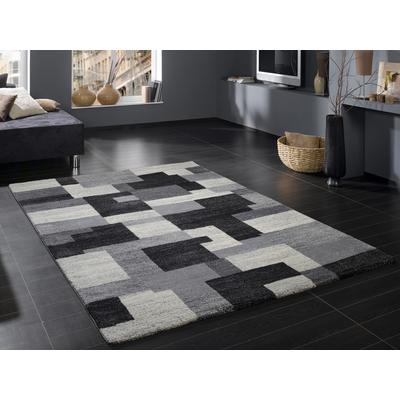 Teppich OCI DIE TEPPICHMARKE "Steady Allover" Gr. 6, grau (grau, schwarz), B:200cm H:20mm L:290cm, Kunstfaser, Teppiche, besonders weich durch Mircofaser, Wohnzimmer Image