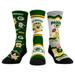 Unisex Rock Em Socks Green Bay Packers NFL x Nickelodeon Spongebob Squarepants 3-Pack Crew Set