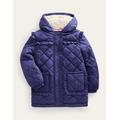 Scallop Quilted Anorak Navy Girls Boden