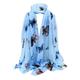 Blue Butterfly Print Maxi Scarf High Quality Cotton Feel Super Soft Winter Scarves Shawl Wrap Christmas Gifts UK Seller