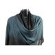 Black & Charcoal Navy Blue Large Soft Pashmina Shawl, Dip Dyed Size Scarf. Summer Wedding Wrap. Fair Trade Gift For Women