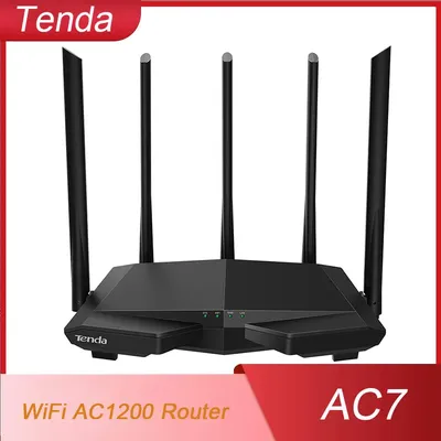 Tenda-Routeur Wi-Fi AC1200 sans fil AC7 répéteur de bande pour touristes avec 5 divulguer 6dBi à