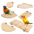 Parrot Hamster Stand Board Wood Perch Stand Bracket Toy Hamster Branch Perch Bird Cage Toy Cage