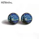 HZShinling Women Stud Earrings Van Gogh Painting The Starry Night Art Paintings Fashion Glass