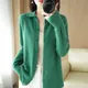 Spring/Autumn cashmere sweater women's cardigan sweater coat shirt collar cashmere cardigan