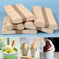 50/100pcs Ice Cream Popsicle Stick Wood Ice Cream Sticks Homemade Ice Cream Spoon Hand Craft Stick