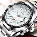 Luxury Swiss Movement Men's Watch Premium Business Stainless Steel Band Quartz Watch for Men Women