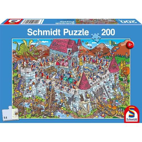 Schmidt 56453 - Blick in die Ritterburg, Kinderpuzzle, 200 Teile - Schmidt Spiele