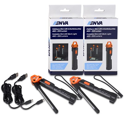 Enva 2x Faltbare Mini LED Arbeitsleuchte 400 + 200 Lumen [Hersteller-Nr. 40675442]