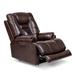 Chocolate Genuine Leather Zero Gravity Power Recliner with Power Adjustable Headrest and USB Charging