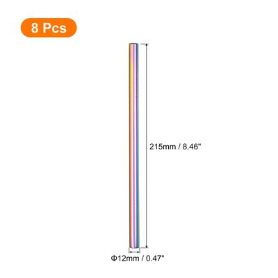 8.46" Long Stainless Steel Straight Straws for Travel Mugs