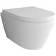 Alpenberger Spülrandloses Hänge WC mit Taharet | Bidet Toilette mit Nanobeschichtung | SoftClose WC-Sitz Absenkautomatik Keramik Wand-WC | Made in EU