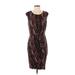 Calvin Klein Casual Dress - Bodycon: Brown Brocade Dresses - Women's Size 8