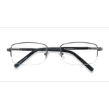 Unisex s rectangle Gunmetal Metal Prescription eyeglasses - Eyebuydirect s Hiro