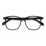 Unisex s square Matte Black Plastic Prescription eyeglasses - Eyebuydirect s Character